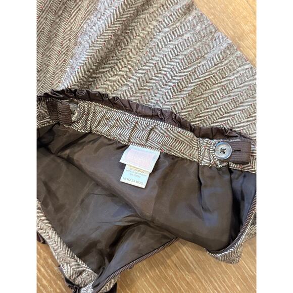 JANIE and JACK Brown Tweed Velvet Bow Skirt Infant size 18-24 months - Picture 3 of 6